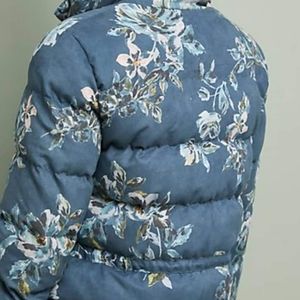 ANTHROPLOLGIE FLORAL PUFFER COAT
